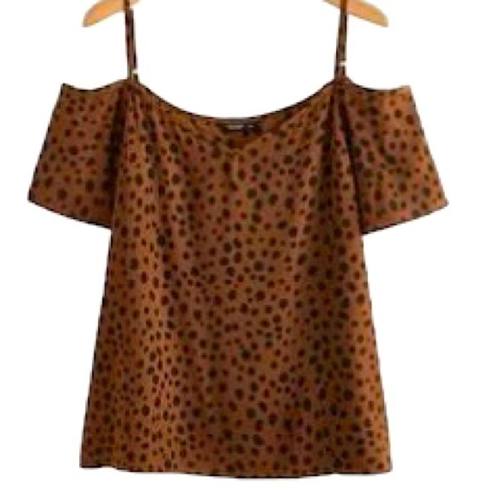 Dalmatian Print Cold Shoulder Blouse